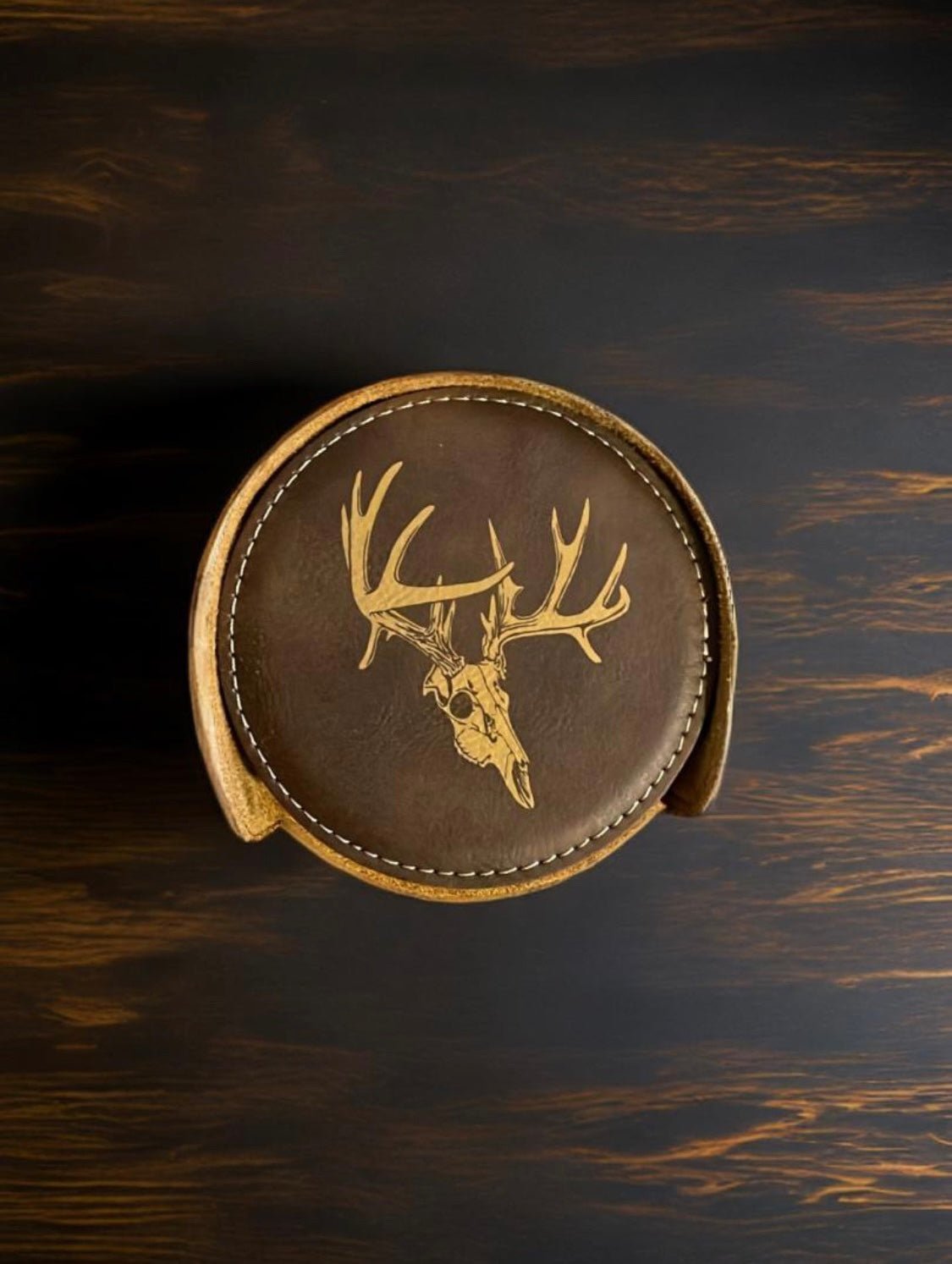 Droptine Euro Buck, Leather Style Coasters - Northern Tines USA