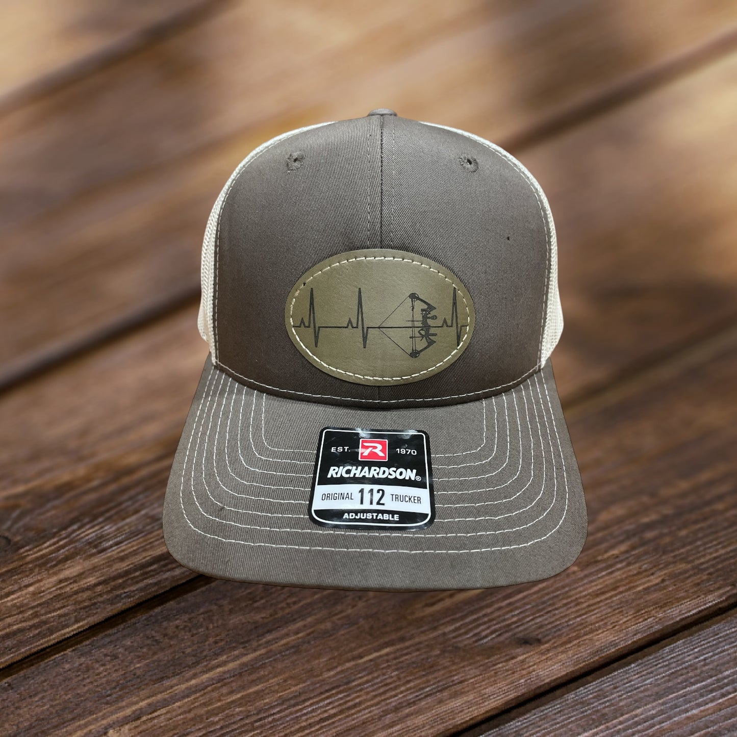 Heart of a Bow Hunter, Leather Style Patch Hat