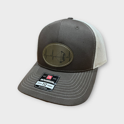 Heart of a Bow Hunter, Leather Style Patch Hat