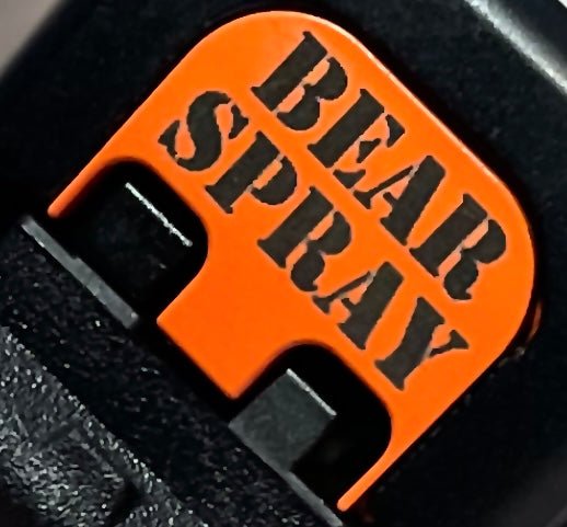 “BEAR SPRAY” Engraved slide plate - Northern Tines USA