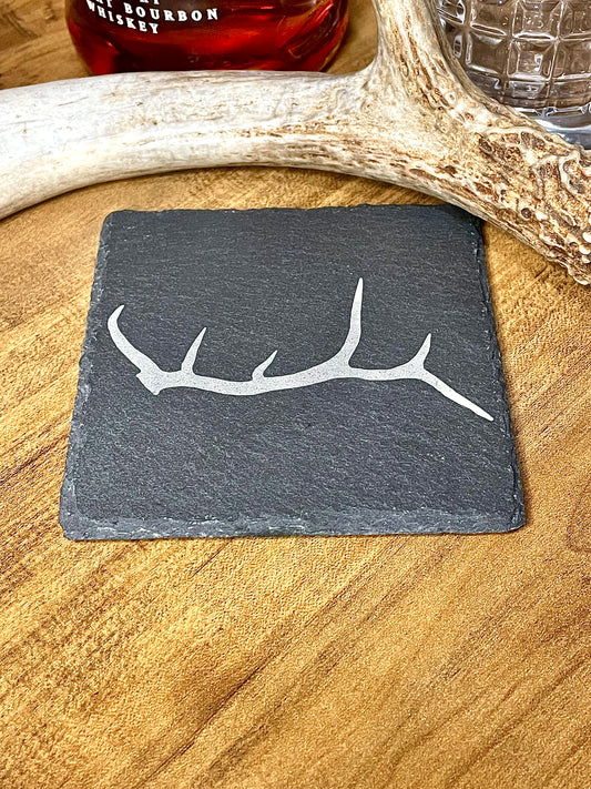 Elk Antler Stone Coasters (2 pack)